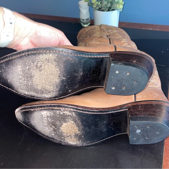 Old West women’s Tan Canyon cowboy boots - size 8 - Picture 7 of 8